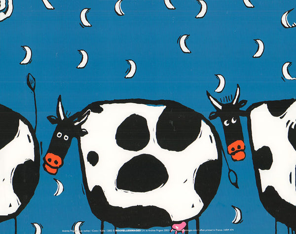 Cows by Andrée Prigent  - 10 X 12 Inches (Art Print)