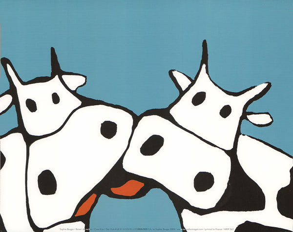 Cow Kiss by Sophie Baugas - 10 X 12 Inches (Art Print)