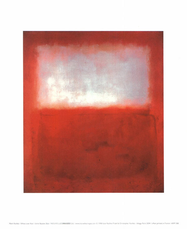 White over Red by Mark Rothko - 10 X 12 Inches (Art Print)