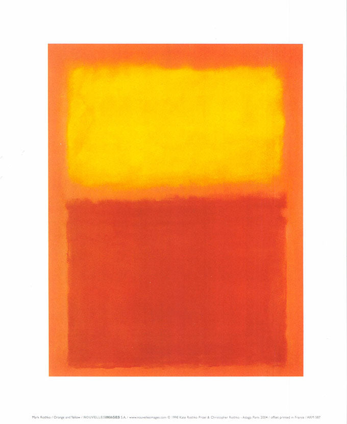 Orange and Yellow by Mark Rothko - 10 X 12 Inches (Art Print)