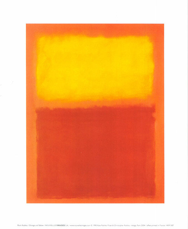 Orange and Yellow by Mark Rothko - 10 X 12 Inches (Art Print)