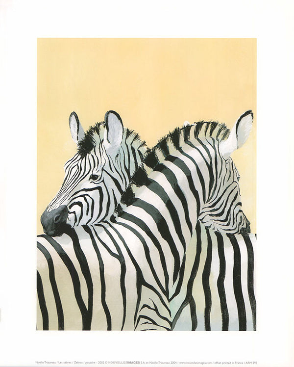 Zebras by Noëlle Triaureau - 10 X 12 Inches (Art Print)