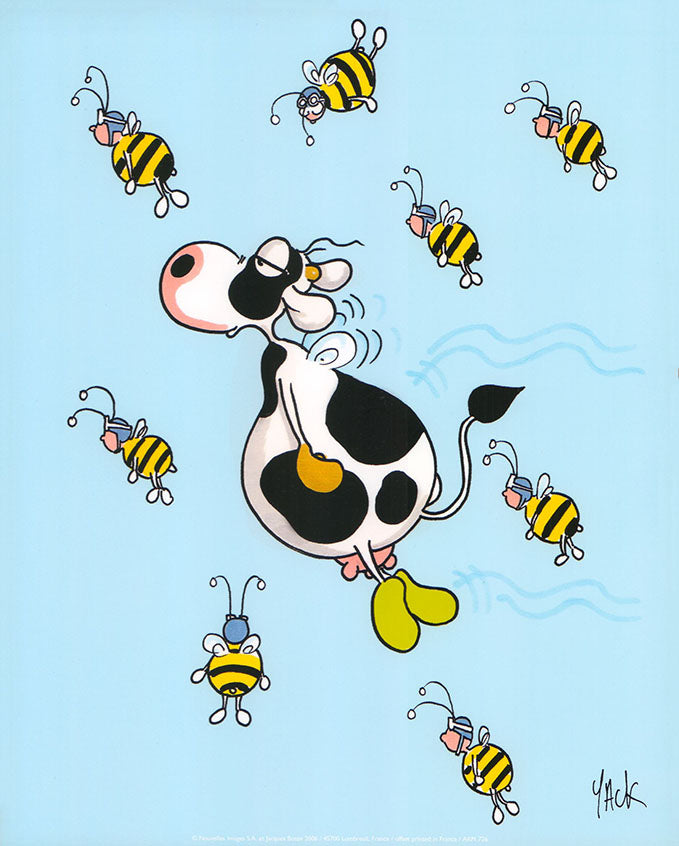 The bumble bees by Jacques Bossé Yack - 10 X 12 Inches (Art Print)