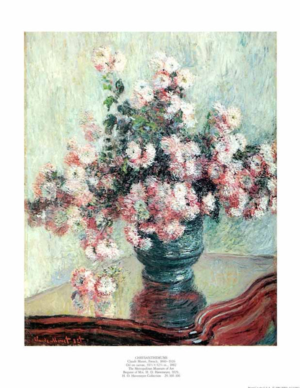Chrysanthemums 1882 by Claude Monet - 11 X 14 Inches (Art Print)