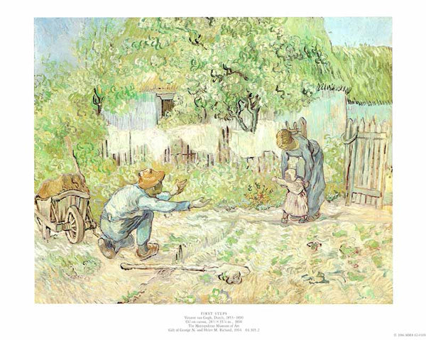 First Steps 1890 by Vincent Van Gogh - 11 X 14 Inches (Art Print)