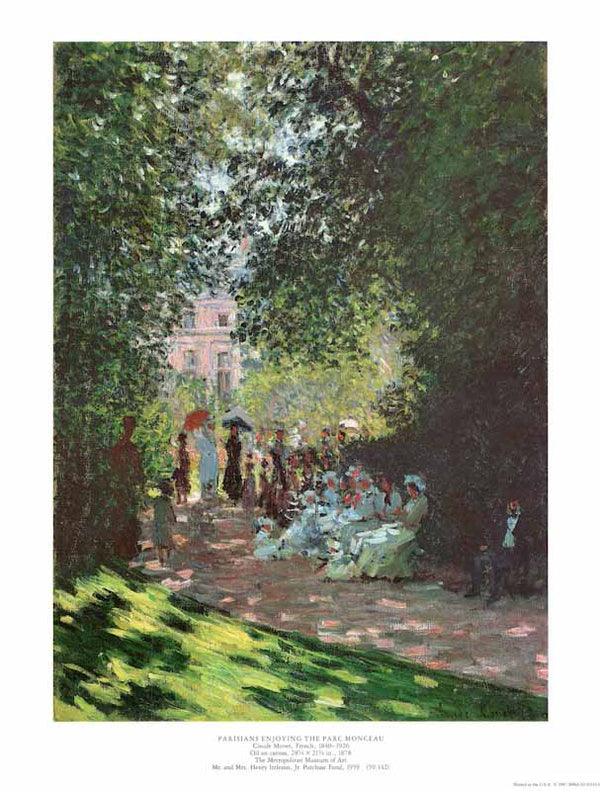 Parisians Enjoying The Parc Monceau 1878 by Claude Monet - 11 X 14 Inches (Art Print)