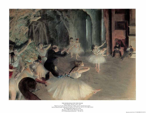 The Rehearsal on the Stage 1874 by Edgar Degas - 11 X 14 Inches (Art Print)