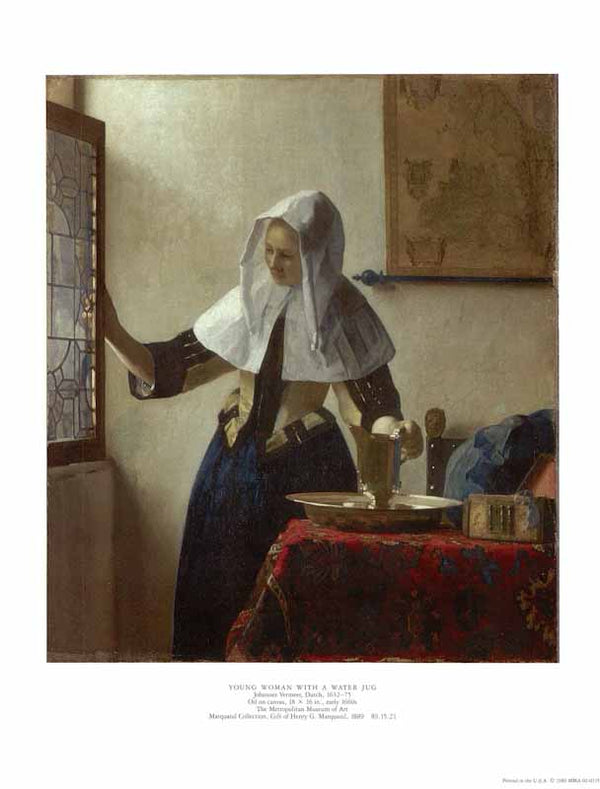 Young Woman With A Water Jug by Johannes Vermeer - 11 X 14 Inches (Art Print)