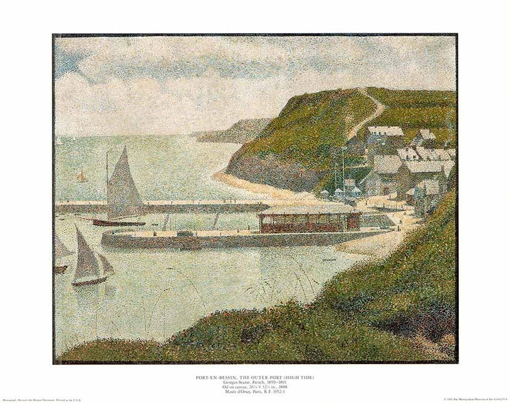 Port-en-Bessin, The Outer Port (High Tide) by Georges Seurat - 11 X 14" Art Print