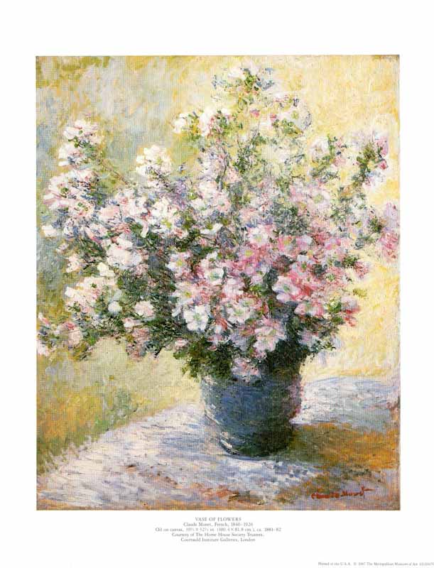 Vase of Flowers, 1881 by Claude Monet - 11 X 14 Inches (Art Print)