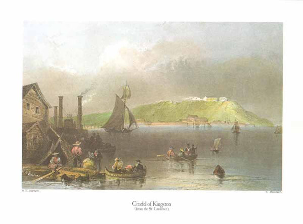 Citadel of Kingston (from the St-Lawrence) by William Henry Bartlett - 13 X 17 Inches (Art Print Color)