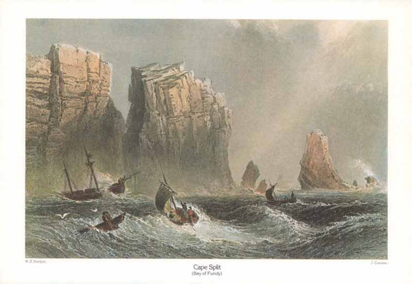 Cape Split (Bay of Fundy) by William Henry Bartlett - 9 X 12 Inches (Art Print Color)