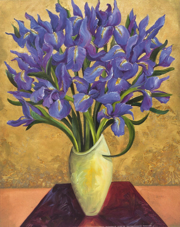 Blue Iris Bouquet by Shelly Bartek - 10 X 12 Inches (Art Print)