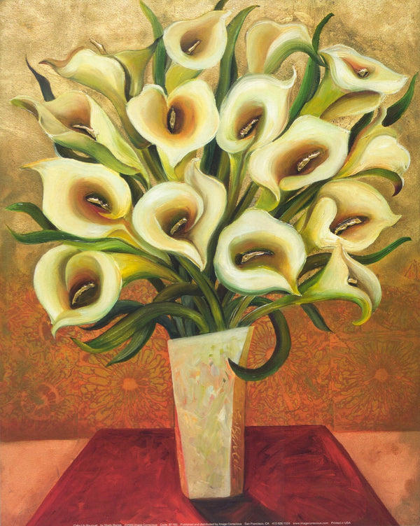 Calla Lily Bouquet by Shelly Bartek - 10 X 12 Inches (Art Print)