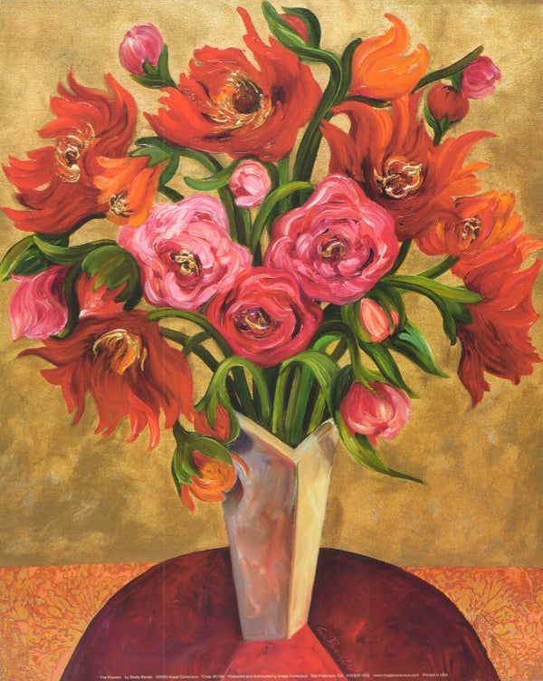 Fire Flowers by Shelly Bartek - 10 X 12 Inches (Art Print)