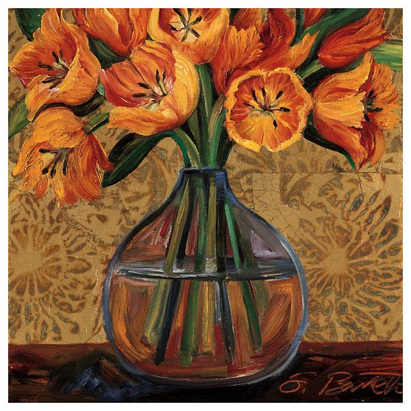 Golden Tulips by Shelly Bartek - 12 X 12 Inches (Art Print)