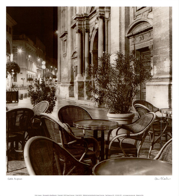 Cafe, Avignon by Alan Blaustein - 13 X 14 Inches (Art Print)