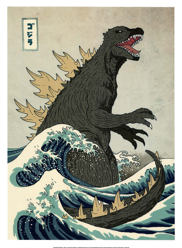 The Great Monster off Kanagawa by Michael Buxton - 22 X 30 Inches (Art Print)