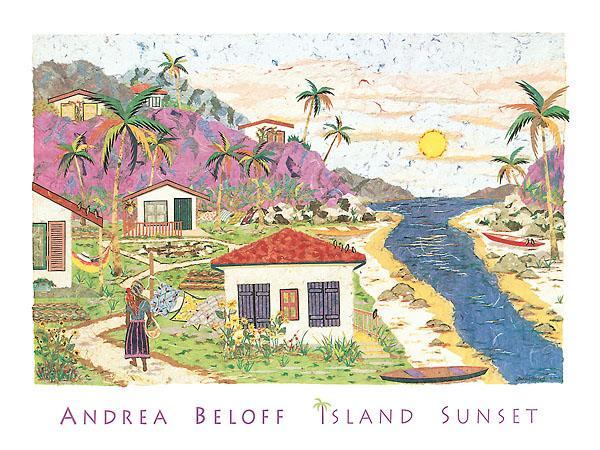 Island Sunset by Andrea Beloff - 27 X 36 Inches (Art Print)
