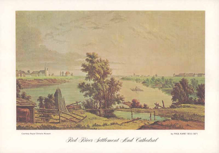 Red River Settlement and Cathedral by Paul Kane - 8 X 11 Inches (Art Print Color)