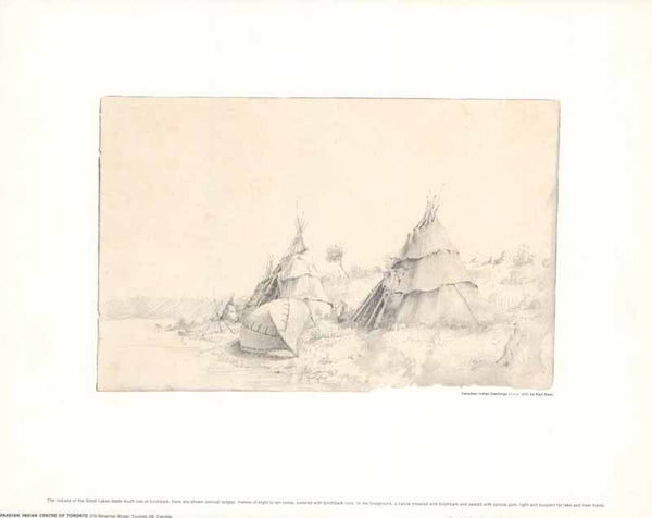 Canadian Indian Dwellings, 1845 by Paul Kane - 11 X 14 Inches (Art Print Color)