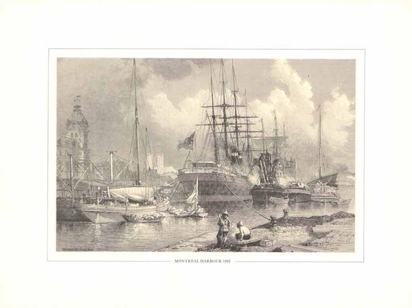 Montreal, Harbour, 1882 by Unknow - 9 X 12 Inches (Art Print)
