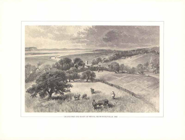 Grand Pre and Basin of Minas, from Wolfville, 1882 by Unknow - 9 X 12 Inches (Art Print)
