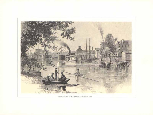 Looking Up the Thames, Chatham, 1882 by Unknow - 9 X 12 Inches (Art Print)
