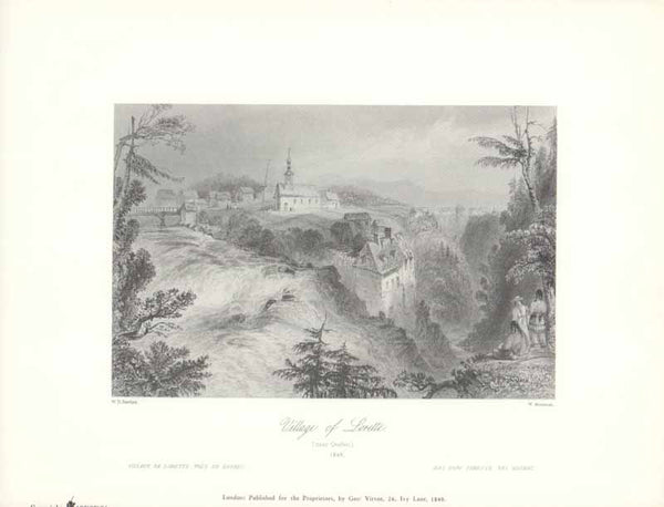 Village of Lorette (Near Quebec), 1840 by William Henry Bartlett - 9 X 11 Inches (Art Print)