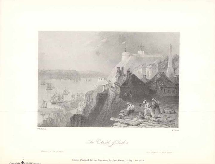 The Citadel of Quebec, 1840 by William Henry Bartlett - 9 X 11 Inches (Art Print)