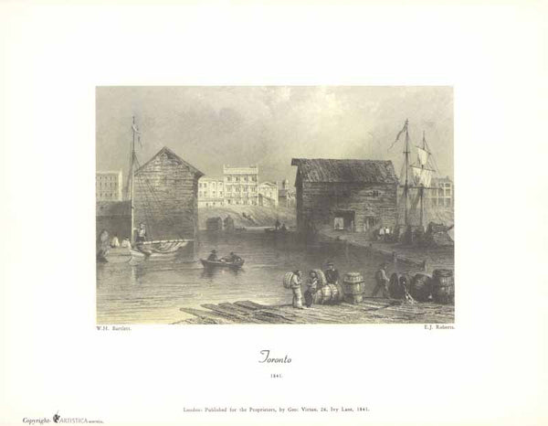 Toronto, 1841 by William Henry Bartlett - 9 X 11 Inches (Art Print)