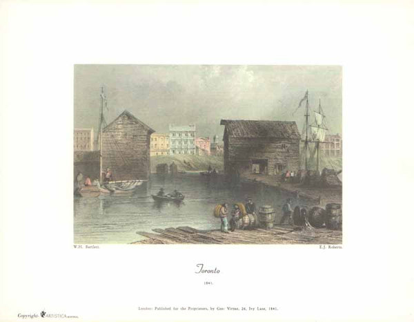 Toronto, 1841 by William Henry Bartlett - 9 X 11 Inches (Art Print Color)