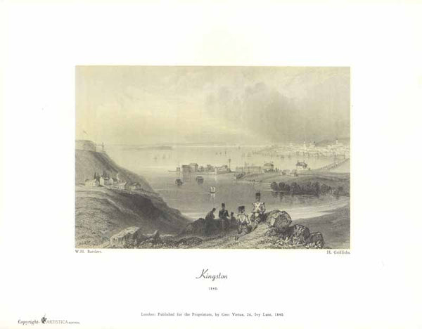 Kingston, 1840 by William Henry Bartlett - 9 X 11 Inches (Art Print)