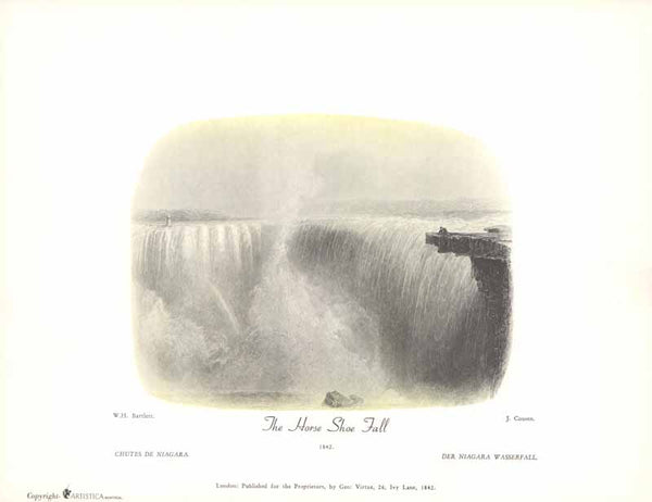 The Horse Shoe Fall, 1842 by William Henry Bartlett - 9 X 11 Inches (Art Print)