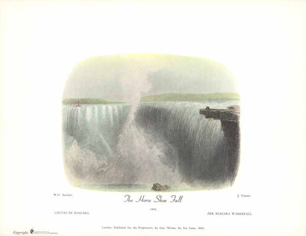 The Horse Shoe Fall, 1842 by William Henry Bartlett - 9 X 11 Inches (Art Print Color)