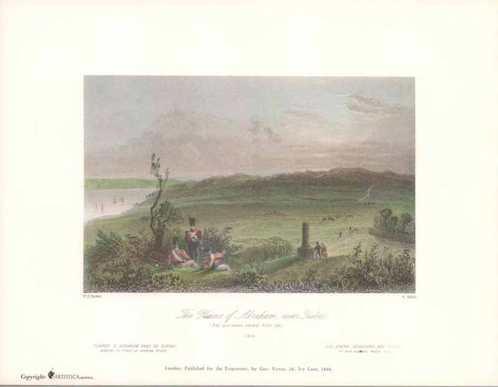 The Plains of Abraham, Quebec, 1840 by William Henry Bartlett - 9 X 11 Inches (Art Print Color)