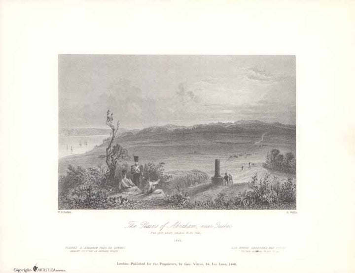 The Plains of Abraham, (Near Quebec), 1840 by William Henry Bartlett - 9 X 11 Inches (Art Print)
