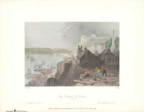 The Citadel of Quebec, 1840 by William Henry Bartlett - 9 X 11 Inches (Art Print Color)
