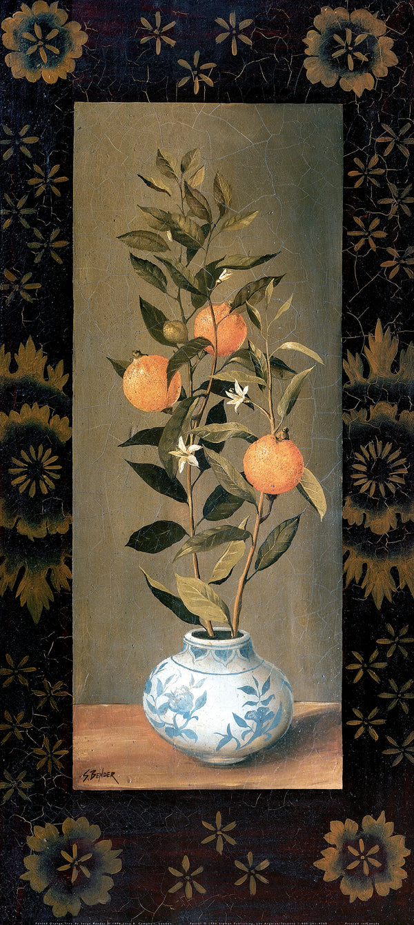 Potted Orange Tree by Serge Bender - 16 X 36 Inches (Art Print)