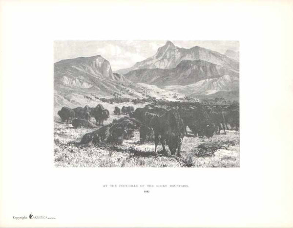 At the Foot-Hills of the Rocky Mountains, 1882 by William Henry Bartlett - 9 X 11 Inches (Art Print)