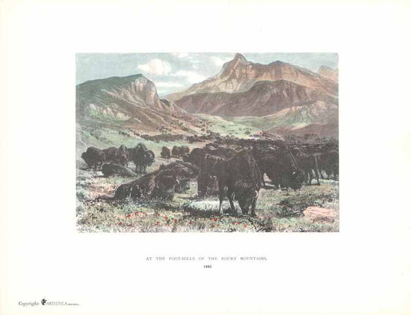 At the Foot-Hills of the Rocky Mountains, 1882 by William Henry Bartlett - 9 X 11 Inches (Art Print Color)