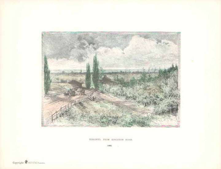 Toronto, from Kingston Road, 1882 by William Henry Bartlett - 9 X 11 Inches (Art Print Color)