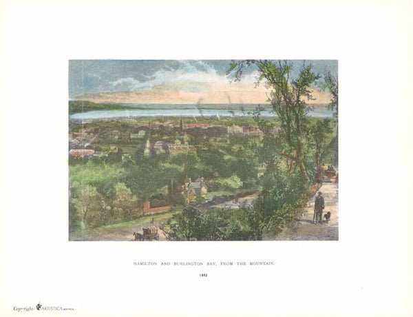 Hamilton and Burlington Bay, 1882 by William Henry Bartlett - 9 X 11 Inches (Art Print Color)