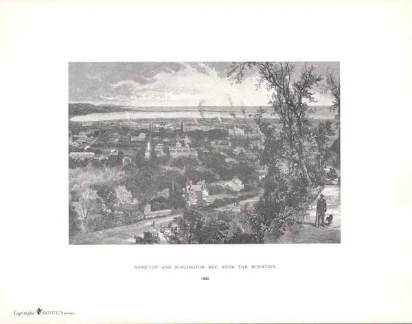 Hamilton and Burlington Bay, from the Mountain, 1882 by William Henry Bartlett - 9 X 11 Inches (Art Print)