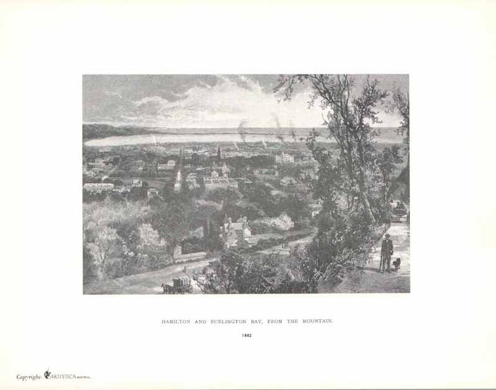 Hamilton and Burlington Bay, from the Mountain, 1882 by William Henry Bartlett - 9 X 11 Inches (Art Print)