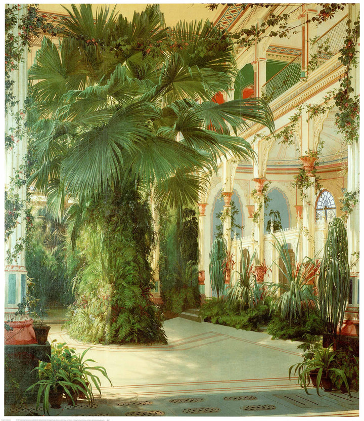 Interior of a Palm House by Carl Blechen - 33 X 38 Inches (Art Print)