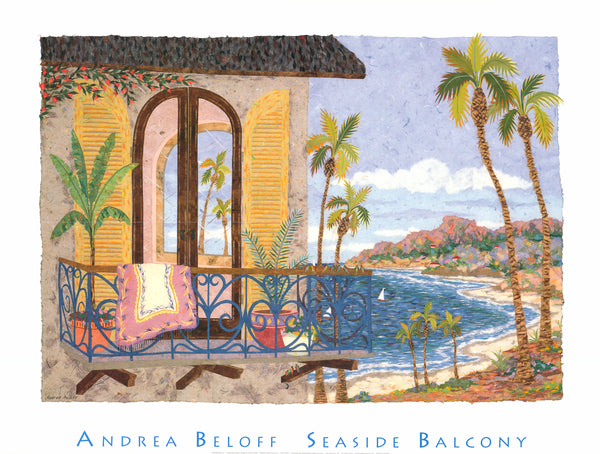 Seaside Balcony by Andrea Beloff - 27 X 35 Inches (Art Print)
