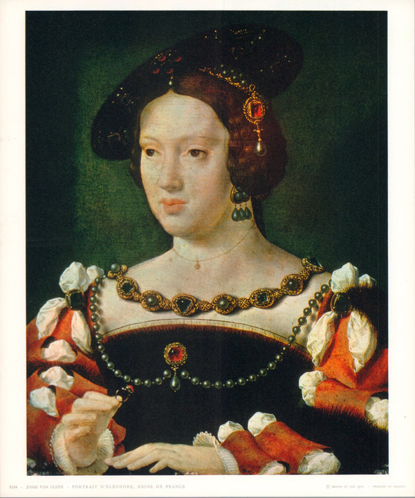 Portrait of Eléonore, Queen of France by Josse Van Cleve- 10 X 12 Inches (Art Print)