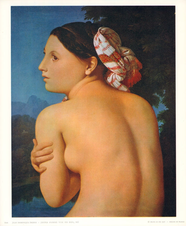 Young Nude from the Back by Jean Dominique Ingres- 10 X 12 Inches (Art Print)