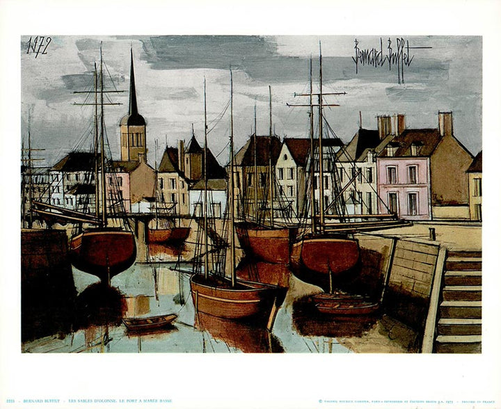 The Harbour at the Tide, 1972 by Bernard Buffet - 10 X 12 Inches (Art Print)